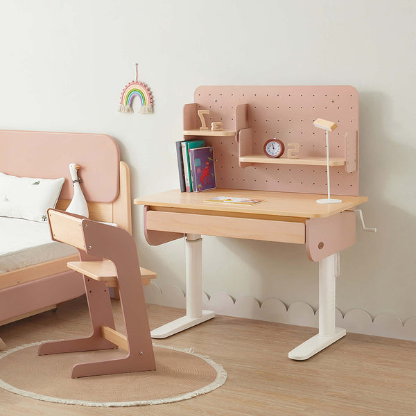 Ergonomic Desk (100cm) with Pegboard Hutch Package