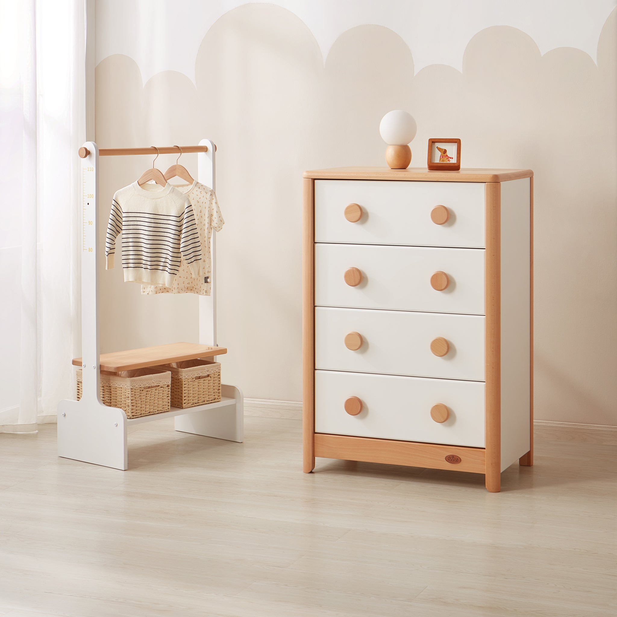 Byron 4 Drawer Chest | Scandi Nursery Dresser