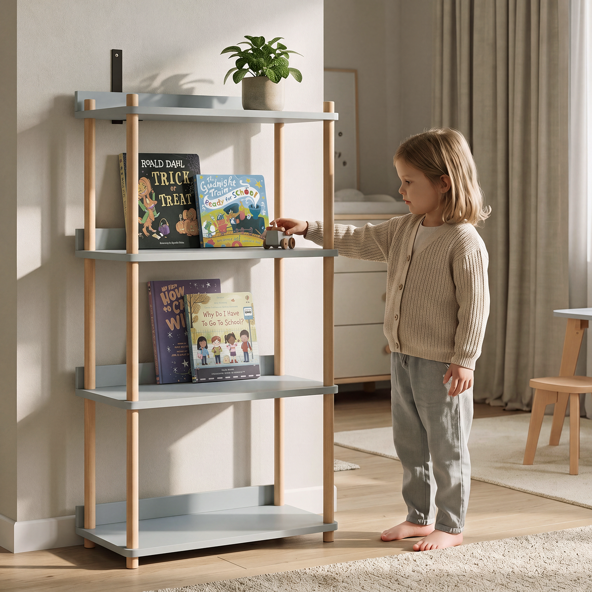 Leaf 4 Shelf Bookcase