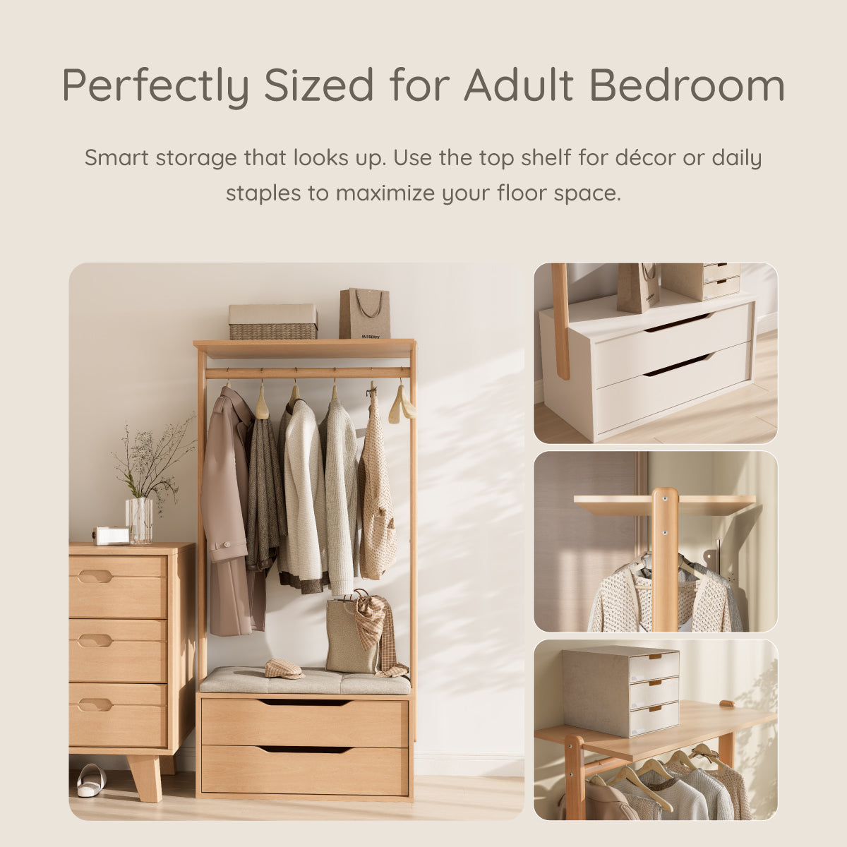 Modular 2 Drawer Clothing Rack