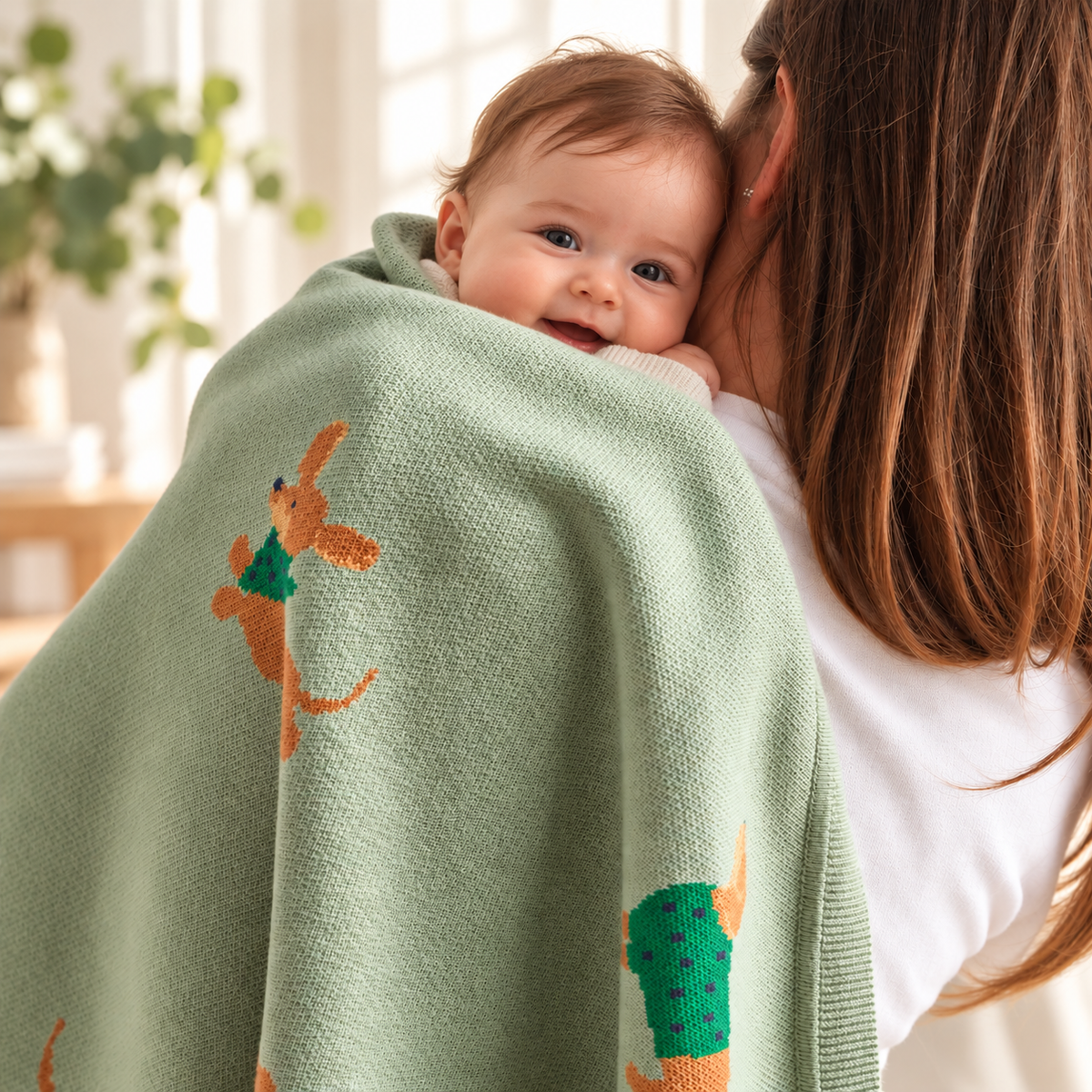 Dachshund Knitted Baby Blanket