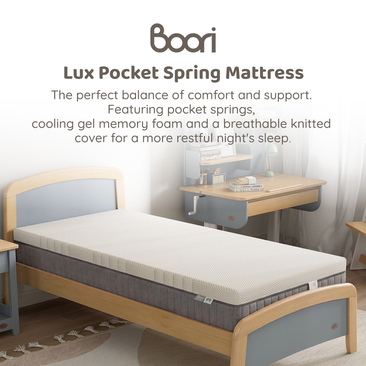 Single Lux Pocket Spring Mattress 188 x 90 x 26cm