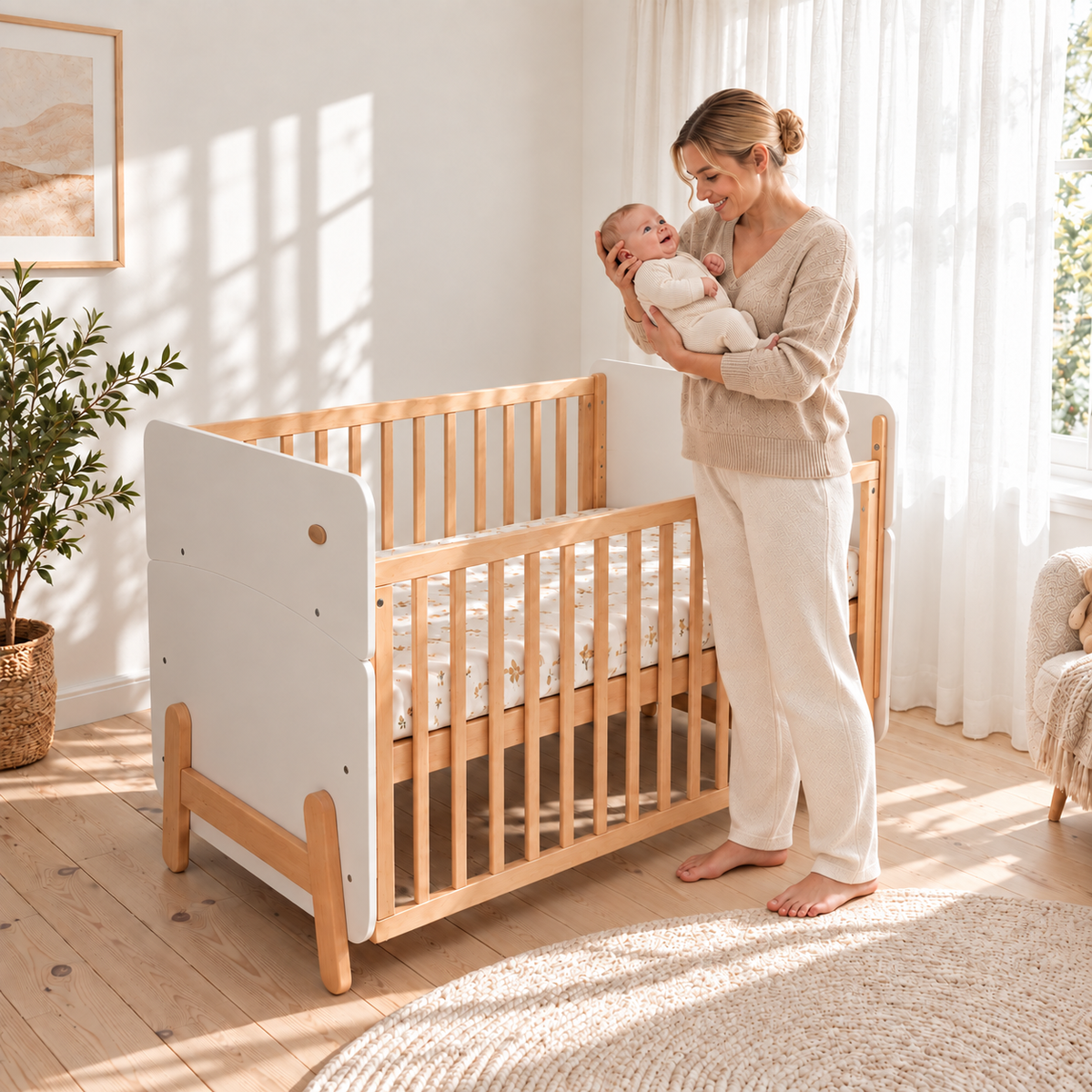 Natty Ergonomic Cot - Dropside