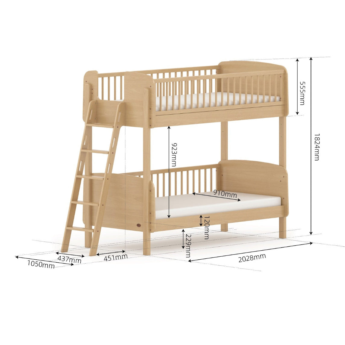 Boori Matilda Single Bunk Bed + Ladder