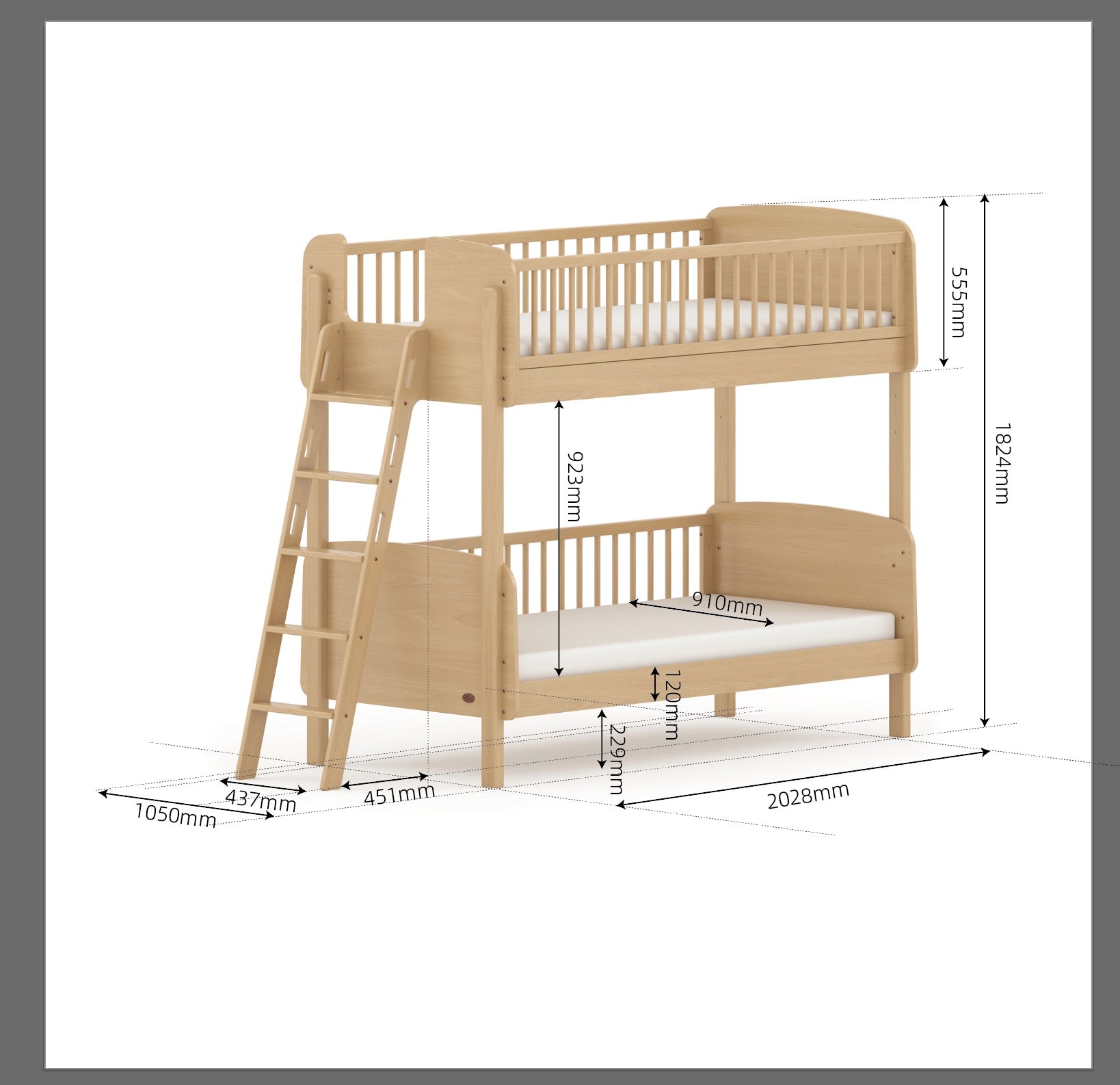 Boori Matilda Single Bunk Bed + Ladder