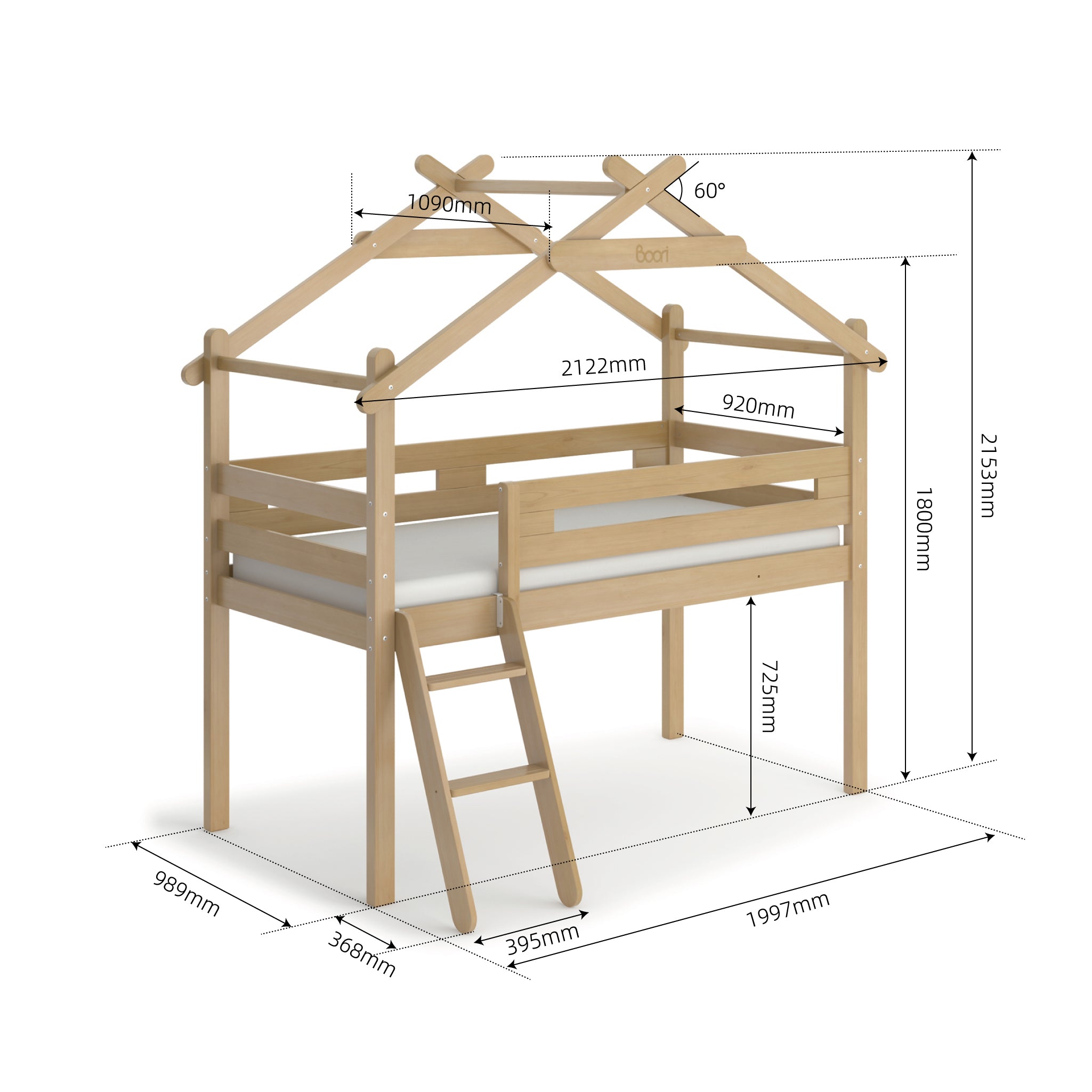 Forest Teepee Single Loft Bed