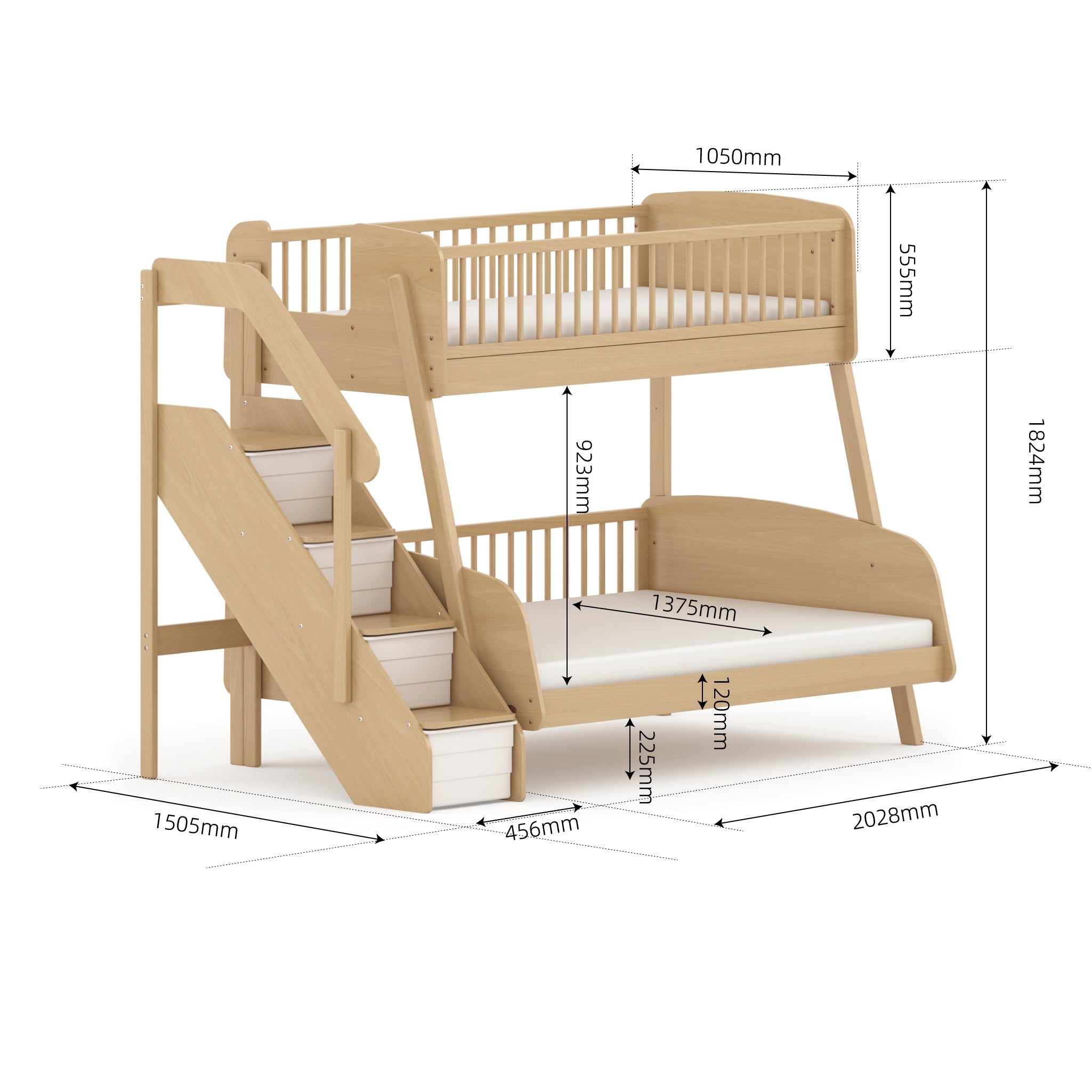 Boori Matilda Maxi Bunk Bed + Staircase