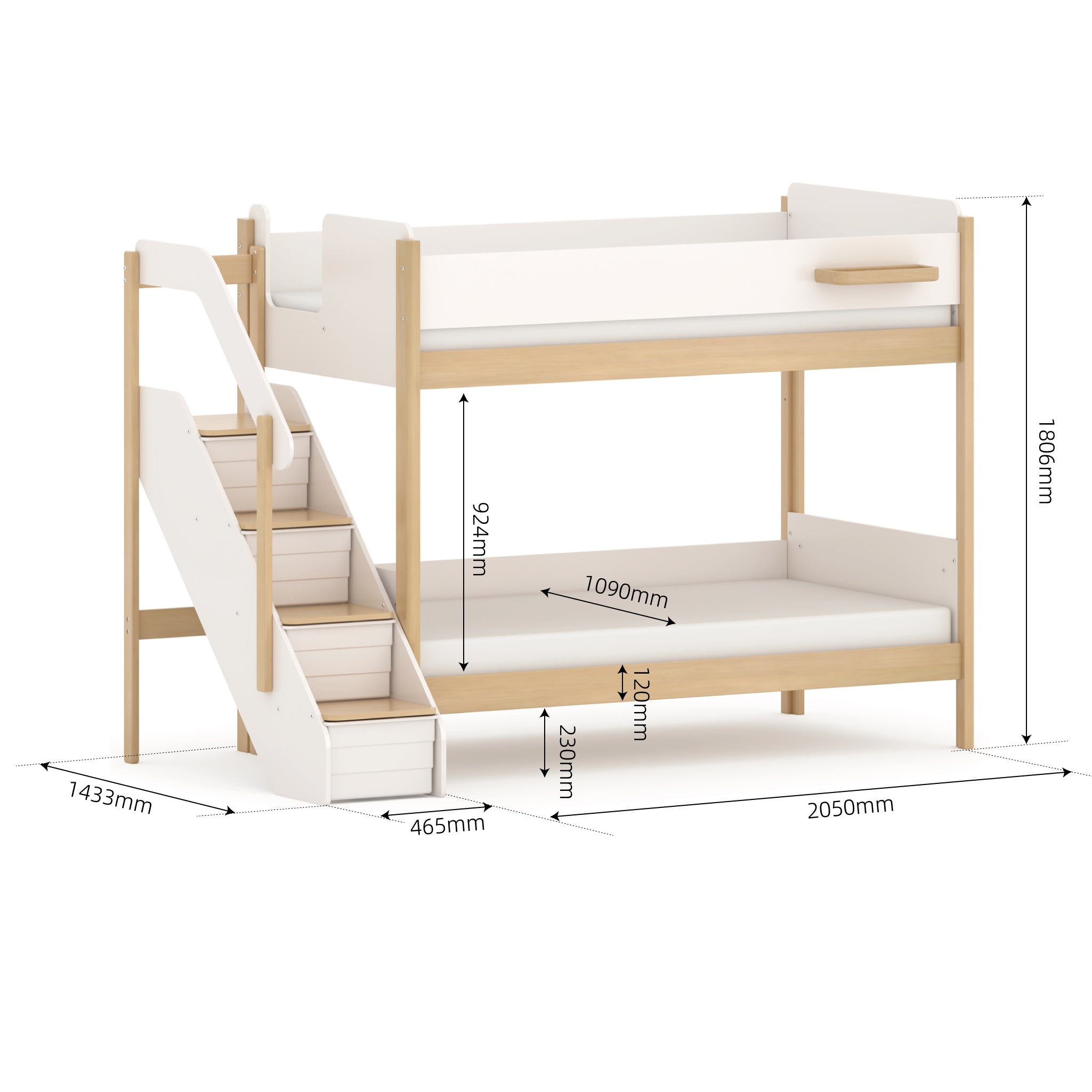 Natty King Single Bunk + Storage Staircase