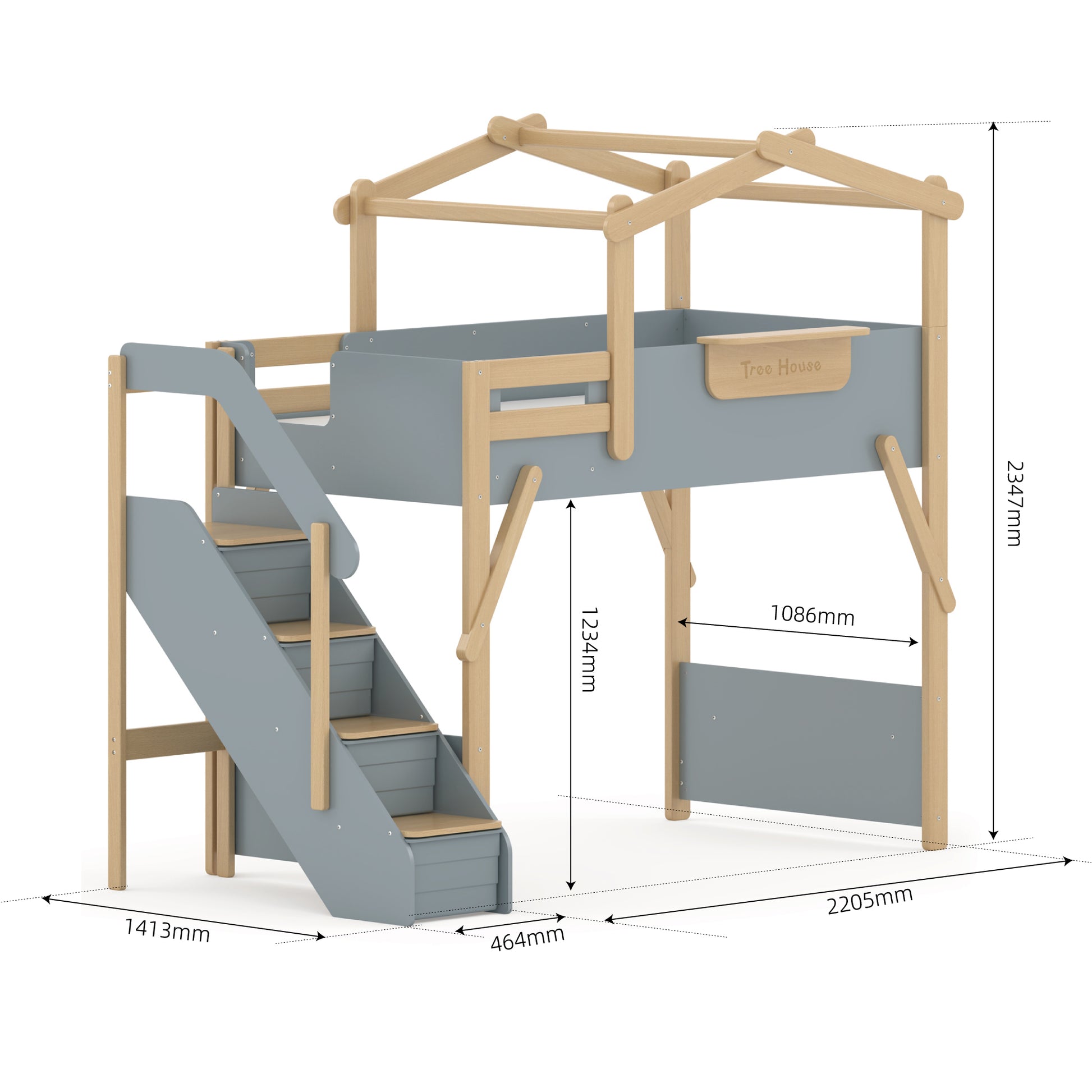 Boori Treehouse King Single Loft + Roof Frame and Storage Staircase