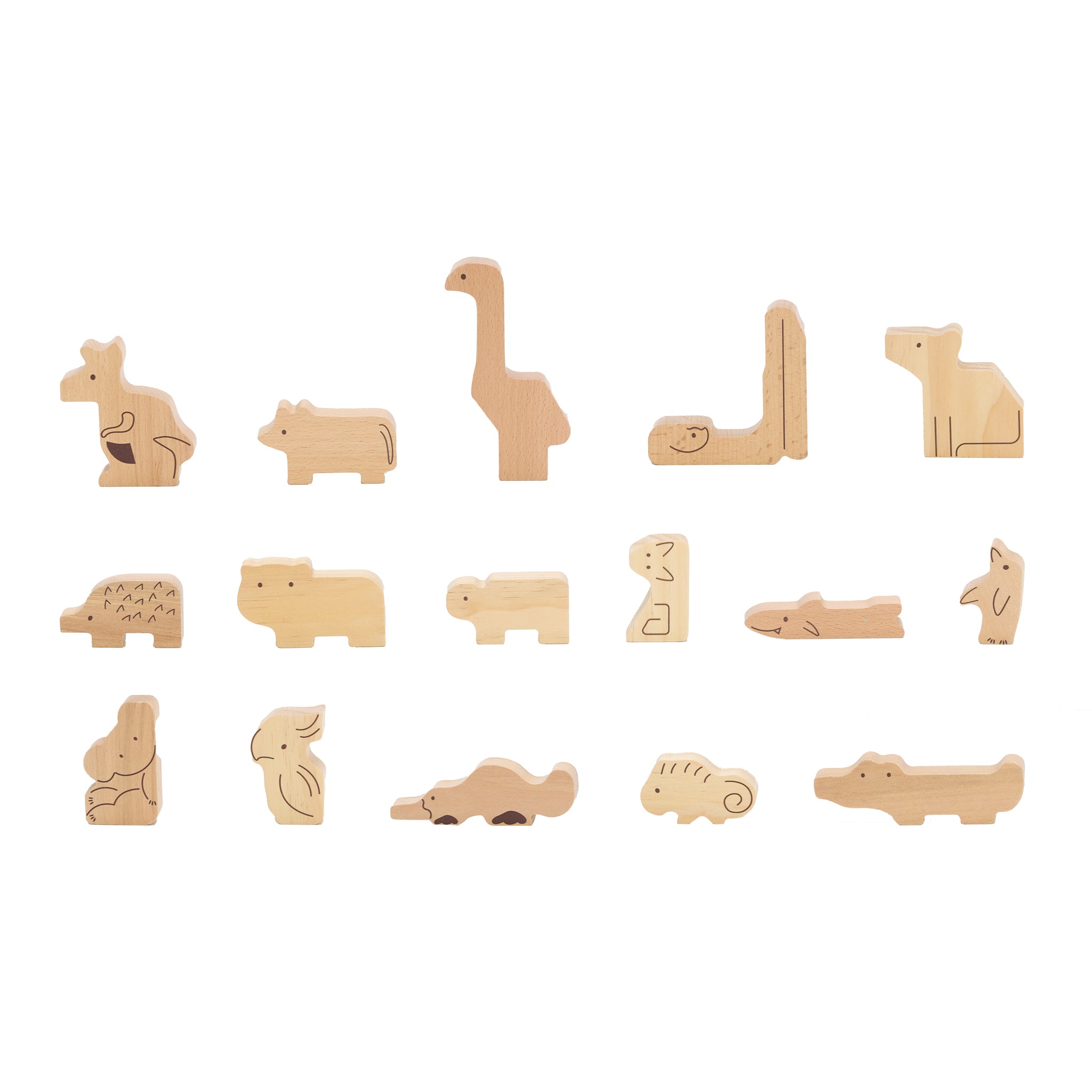 Aussie Animal Stacking Blocks - Natural
