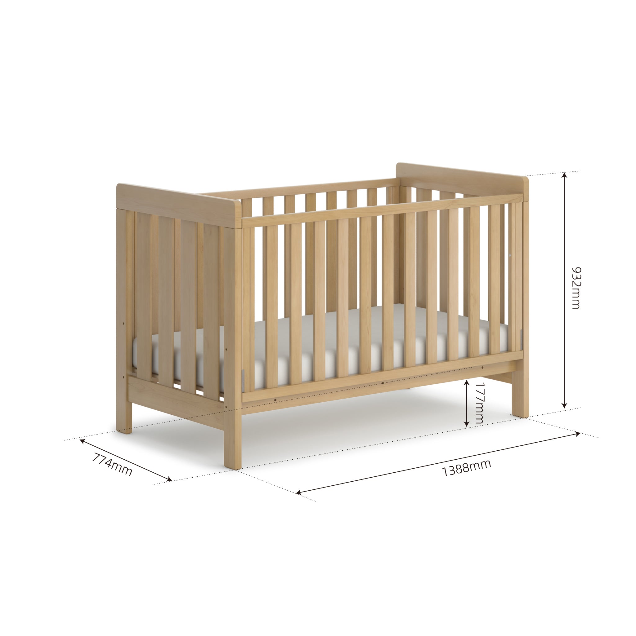 Daintree Baby Cot - Dropside
