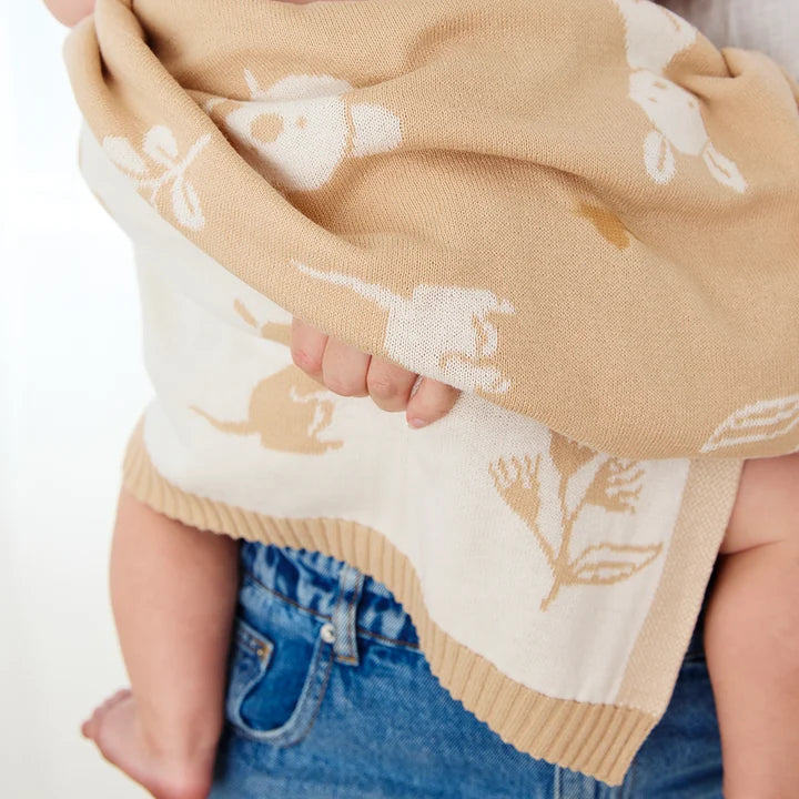 Pram Knitted Blanket - Australiana