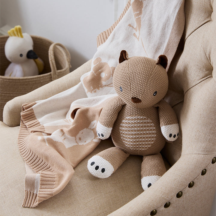 Pram Knitted Blanket - Australiana