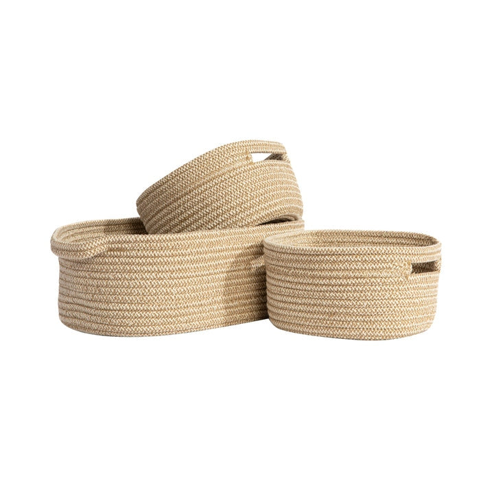 3-Piece Cotton Rope Storage Set - Natural
