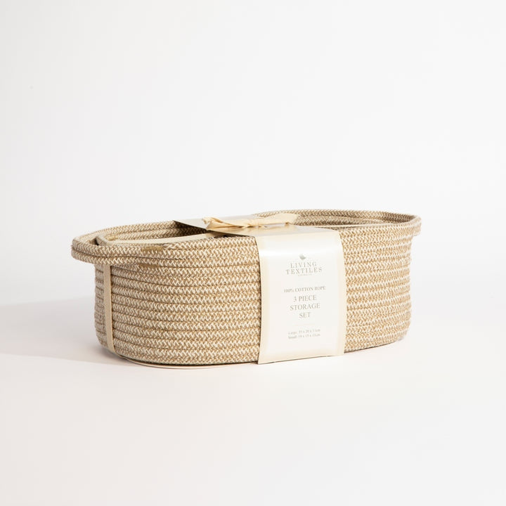 3-Piece Cotton Rope Storage Set - Natural