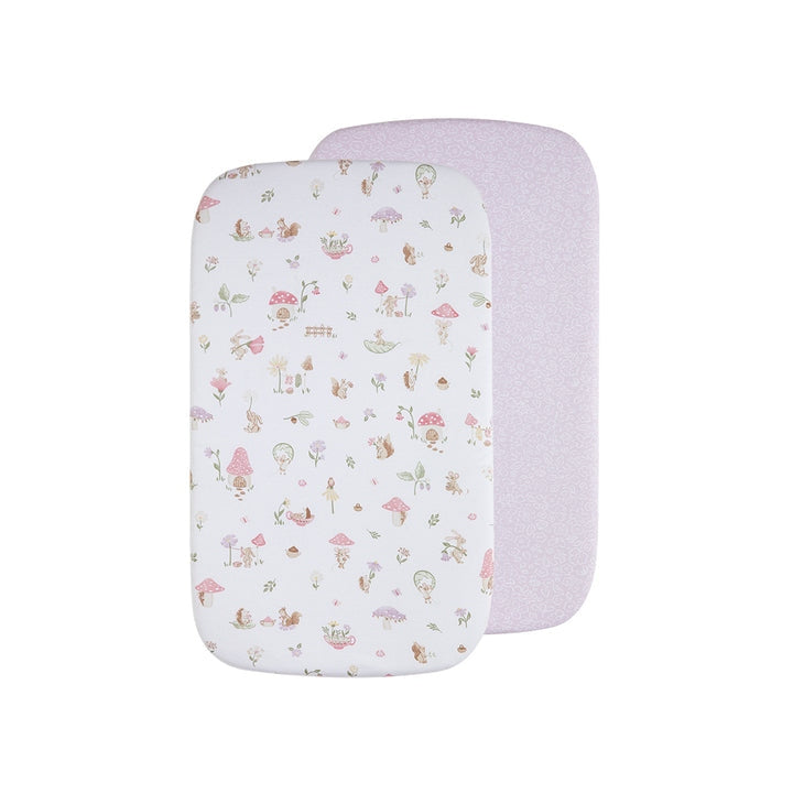 2 Pack Organic Bassinet Fitted Sheet - Whimsical Wonderland