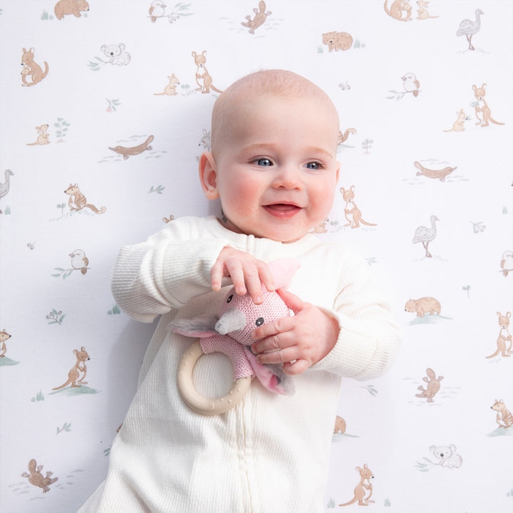 2 Pack Organic Cot Fitted Sheet - Australiana