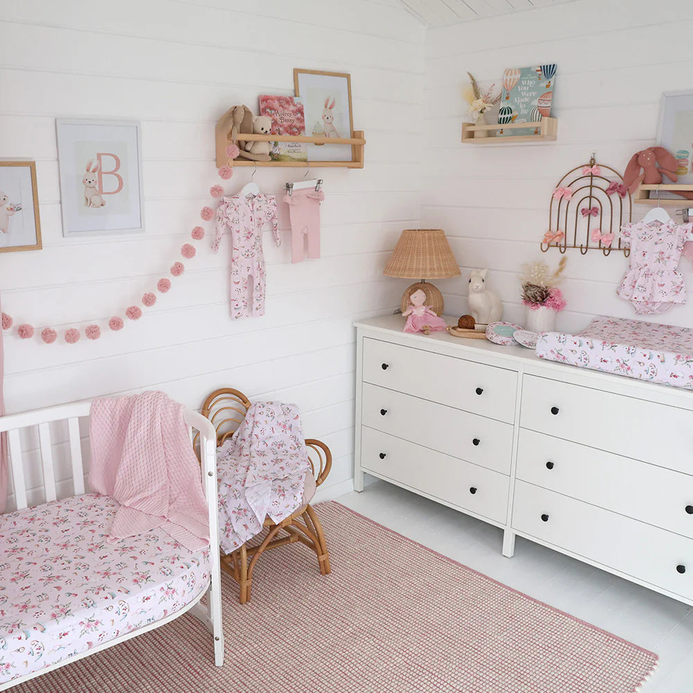 Snuggle Hunny Cot Fitted Sheet - Alice's Tea Party
