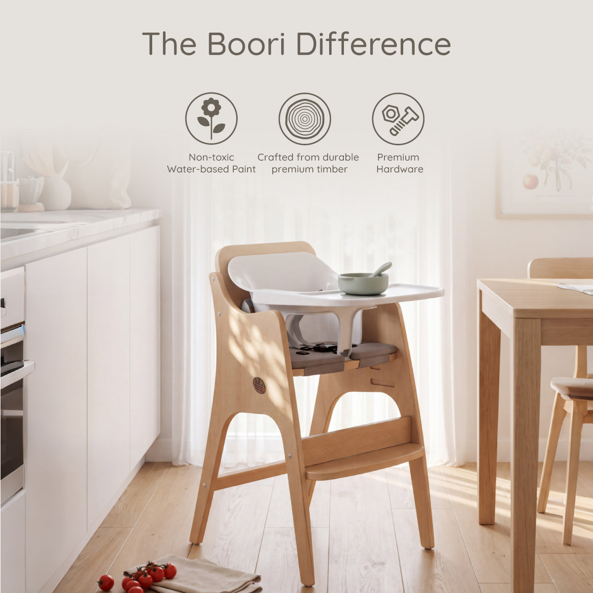 Byron High Chair V23 (with seat insert and harness)