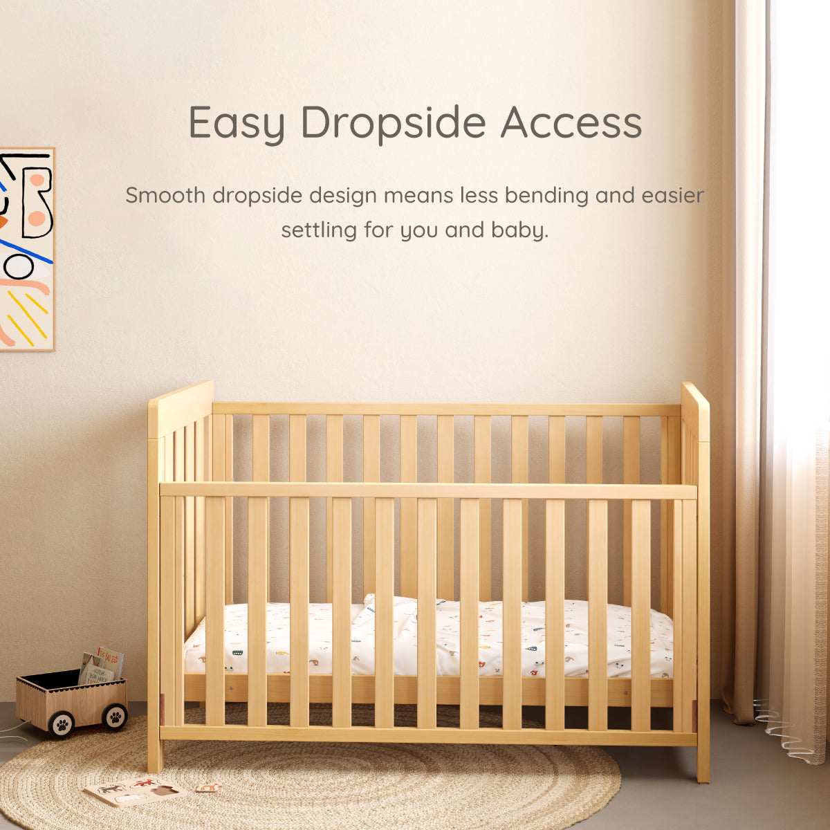 Daintree Baby Cot - Dropside