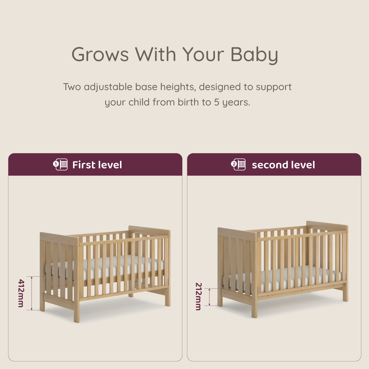 Daintree Baby Cot - Dropside