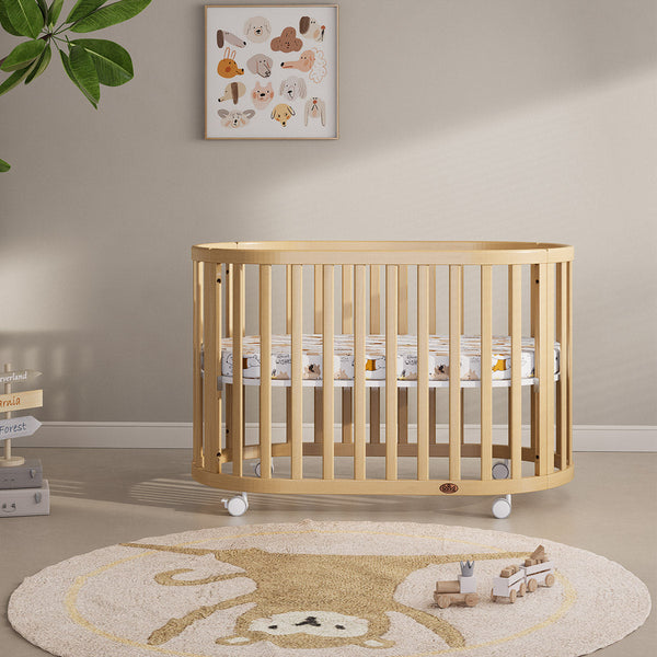 Eden Oval Cot V22 - Beech Wood