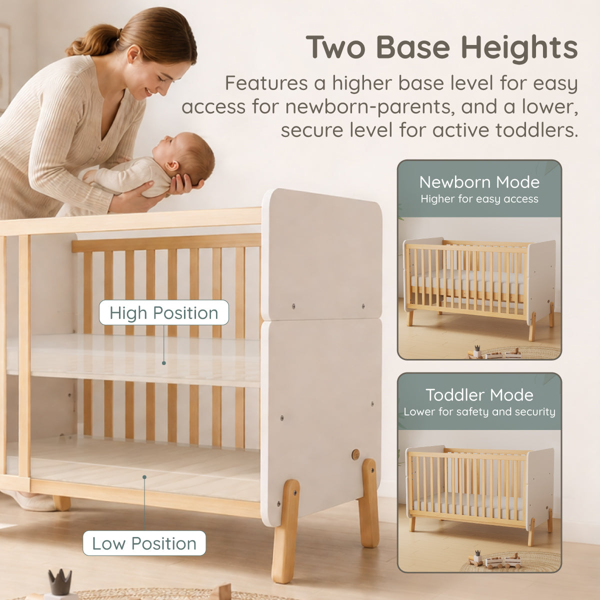 Natty Baby Cot & Pocket Spring Mattress Bundle