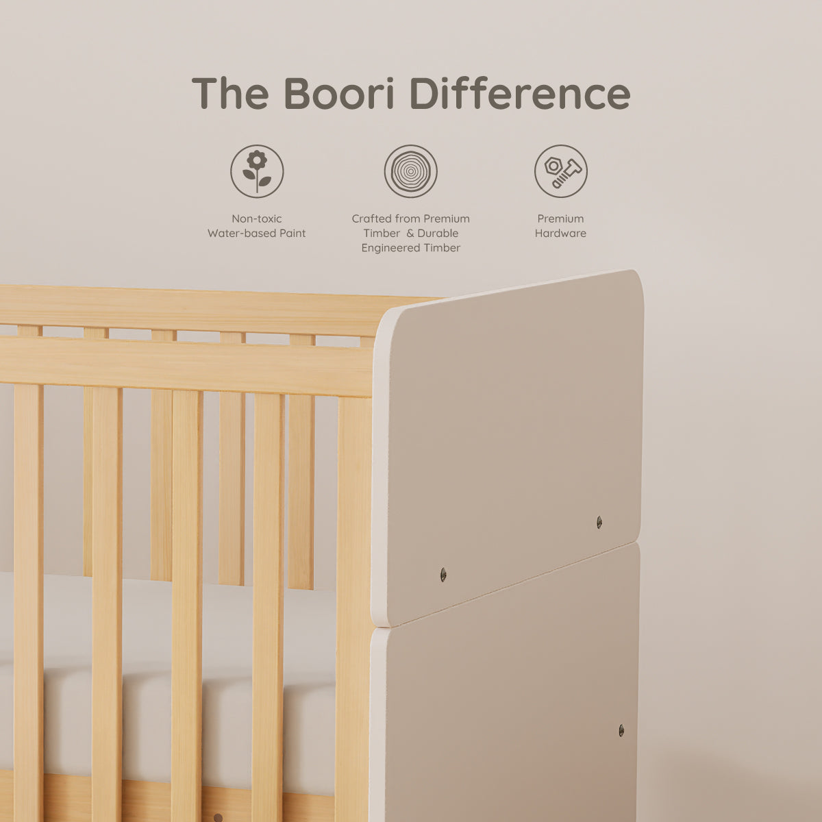 Natty Baby Cot & Pocket Spring Mattress Bundle