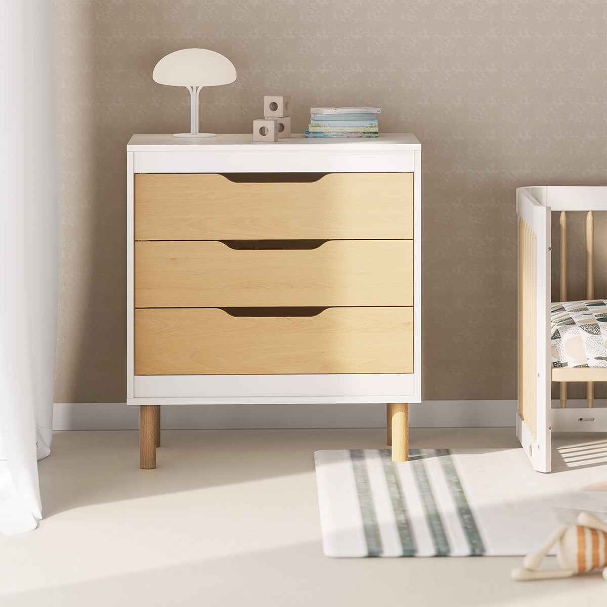 Boori Perla 3 Drawer Chest + Change Tray and Change Pad