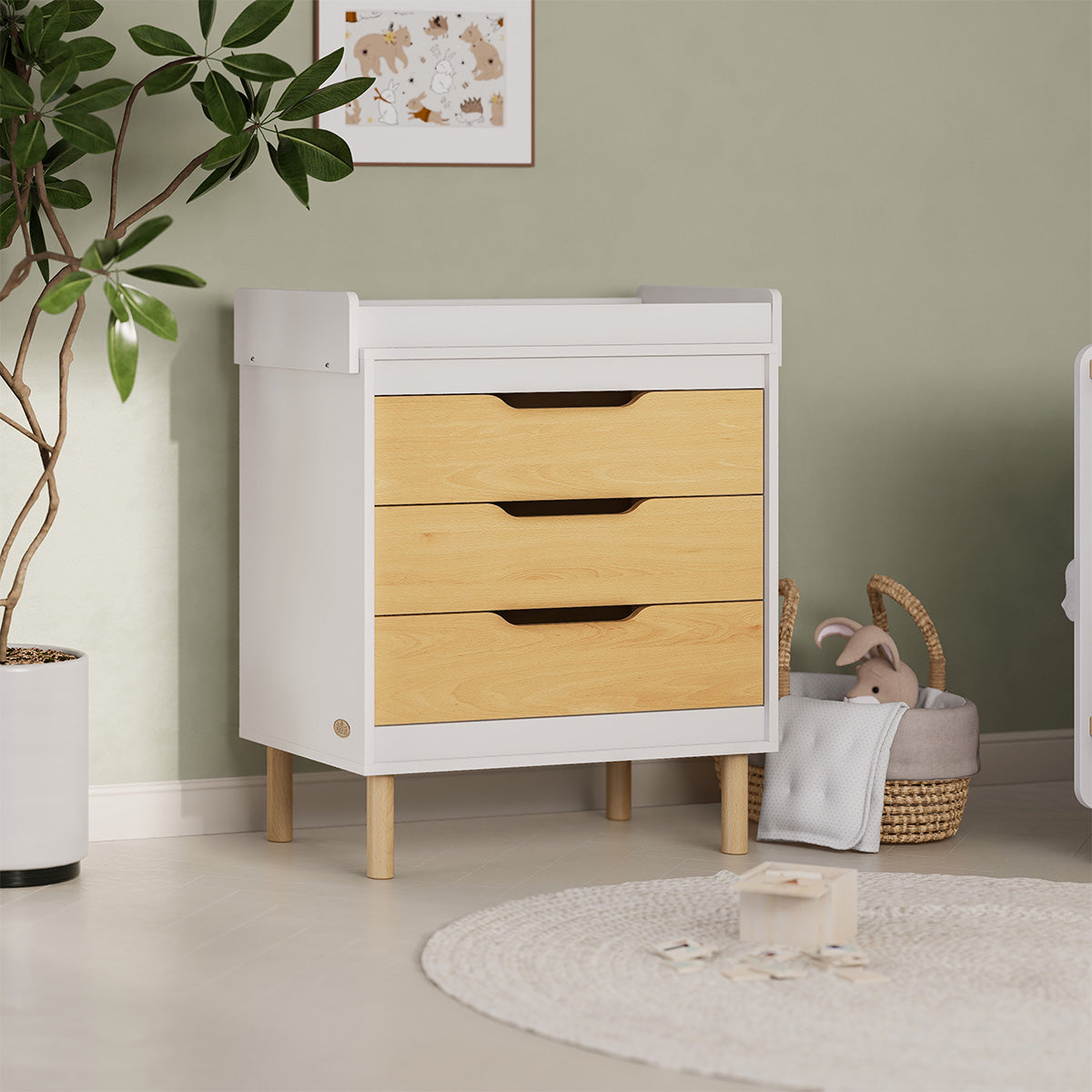 Boori Perla 3 Drawer Chest + Change Tray and Change Pad