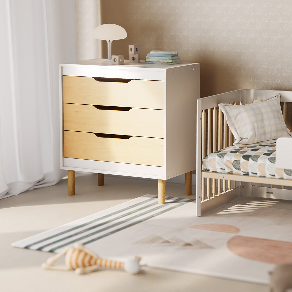 Boori Perla 3 Drawer Chest + Change Tray and Change Pad