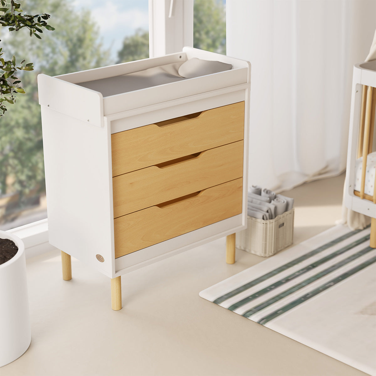 Boori Perla 3 Drawer Chest + Change Tray and Change Pad
