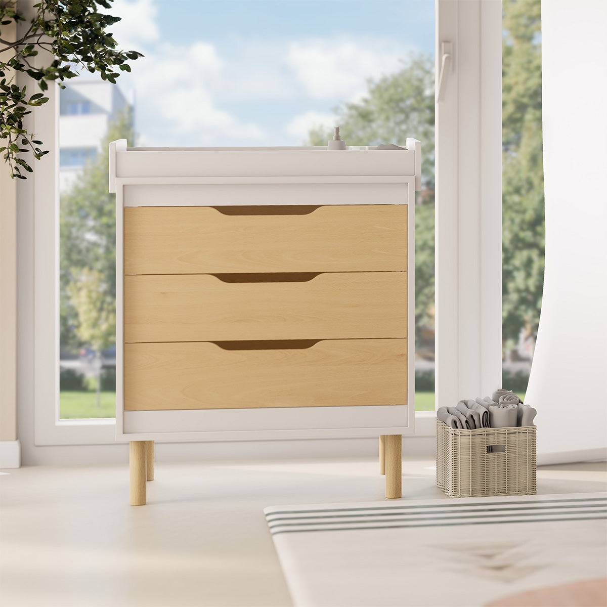 Boori Perla 3 Drawer Chest + Change Tray and Change Pad