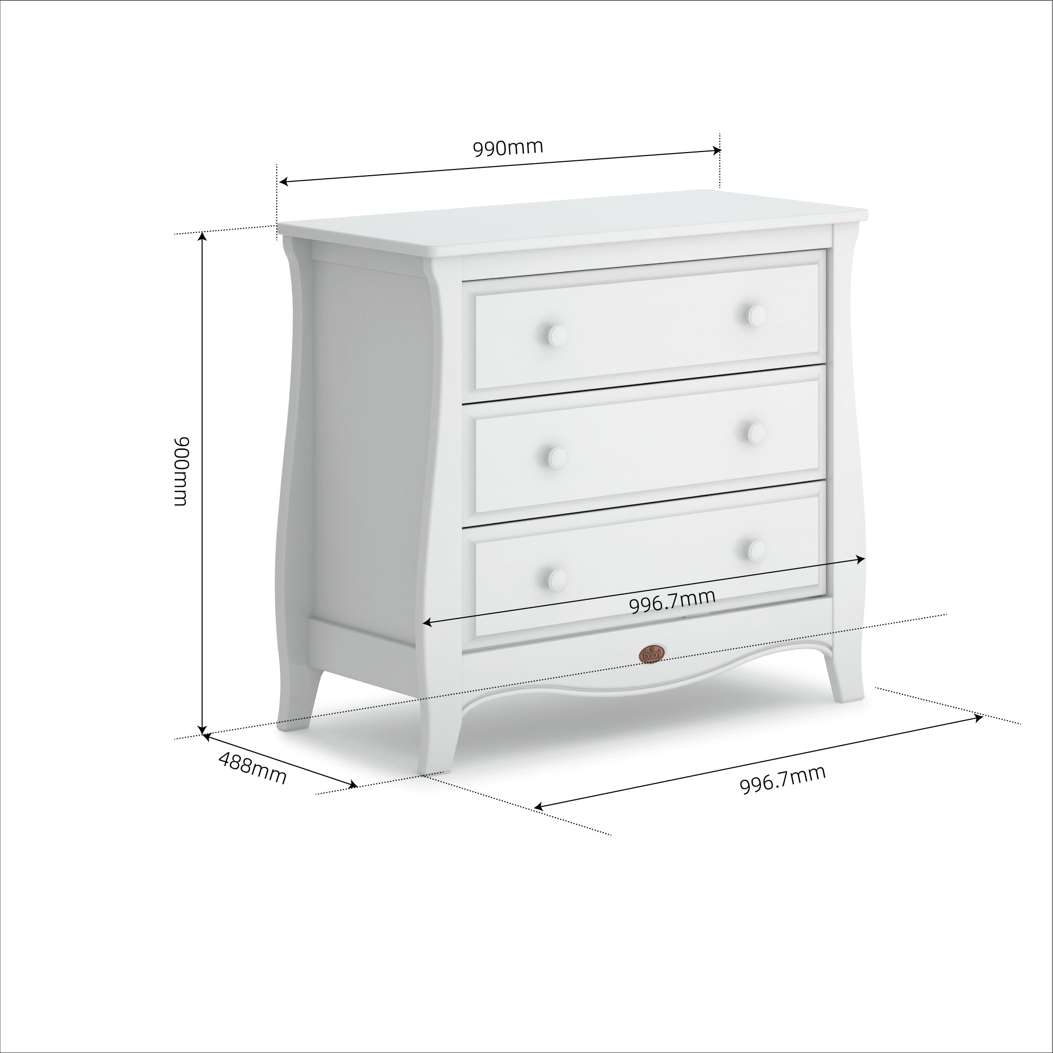 Boori Sleigh 3 Drawer Chest SA