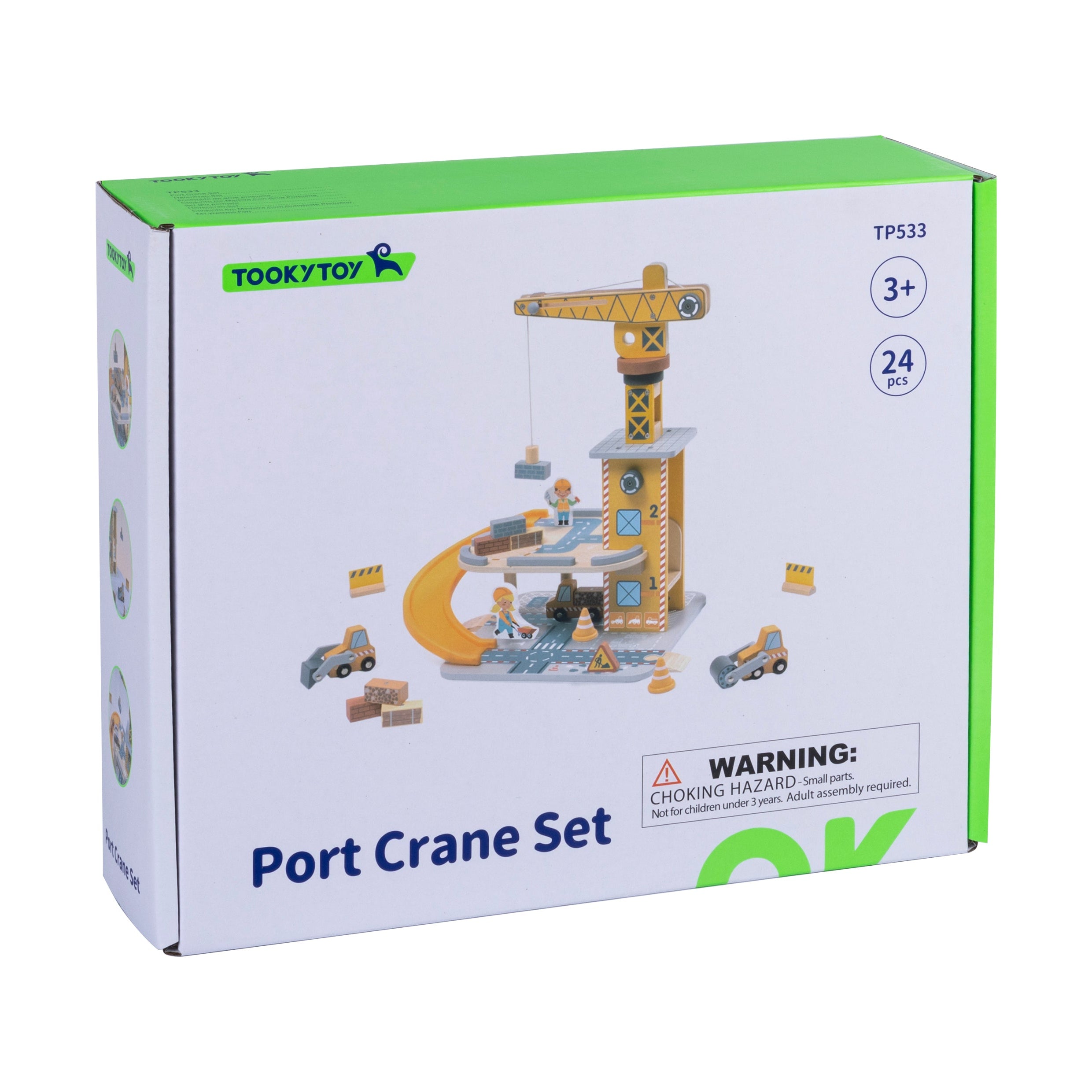 Tooky Toy Port Crane Set Wooden Toys