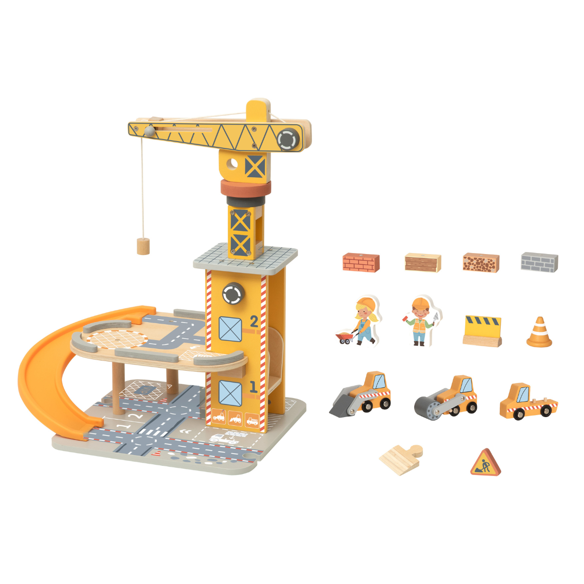 Tooky Toy Port Crane Set Wooden Toys