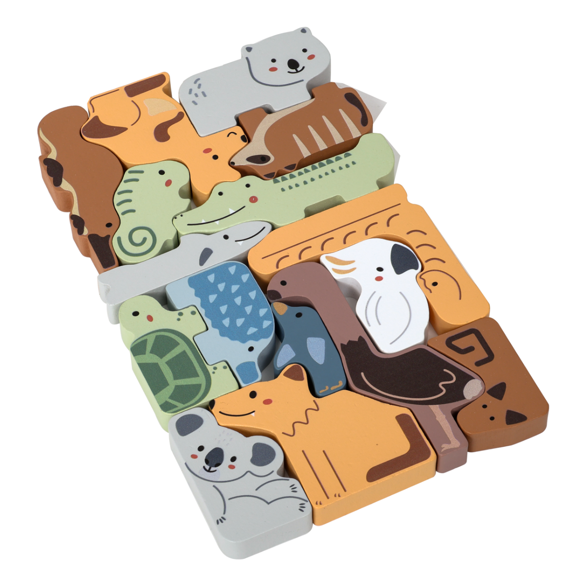 Aussie Animal Stacking Blocks - Coloured