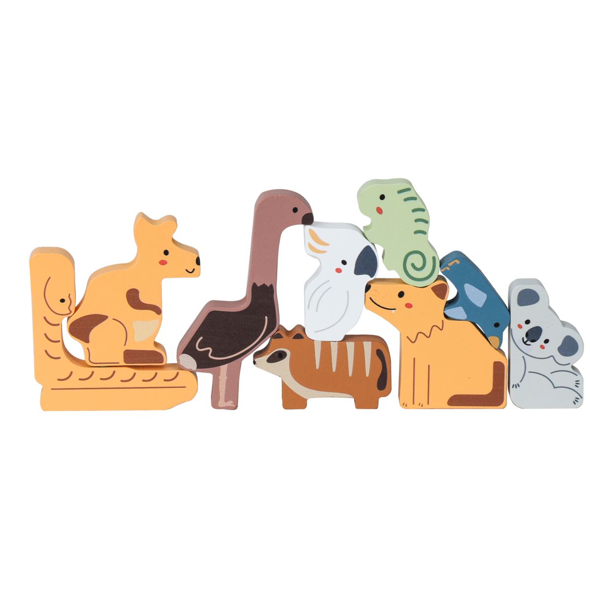 Aussie Animal Stacking Blocks - Coloured