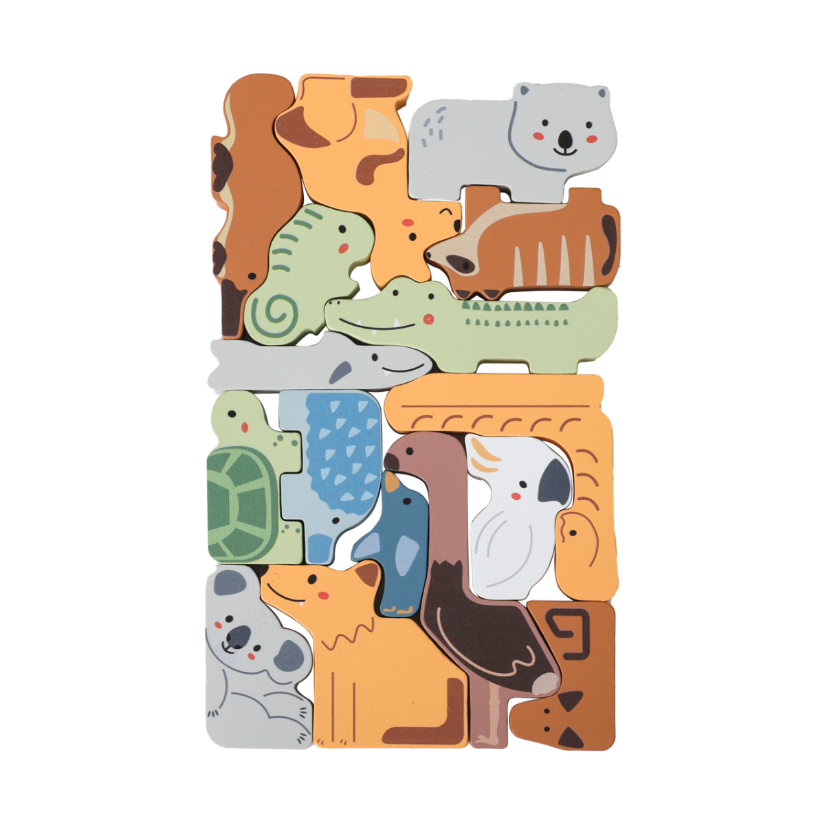 Aussie Animal Stacking Blocks - Coloured