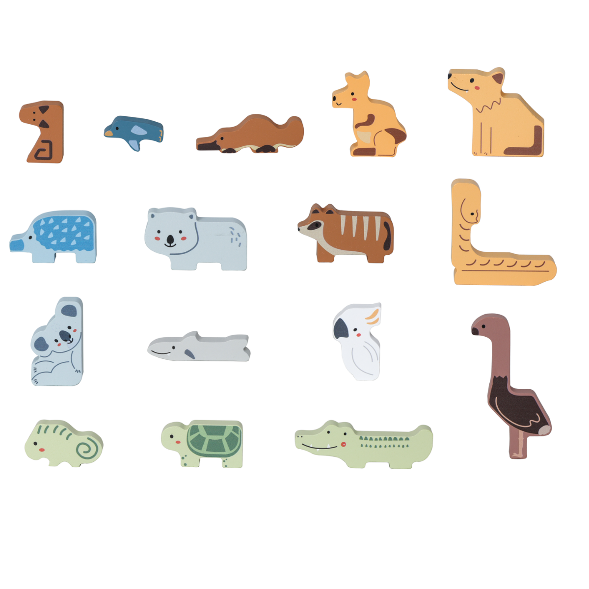 Aussie Animal Stacking Blocks - Coloured