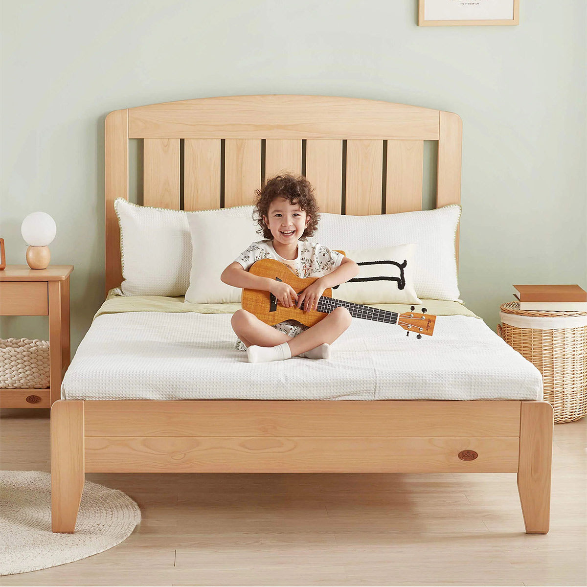 Childrens oak single best sale bed