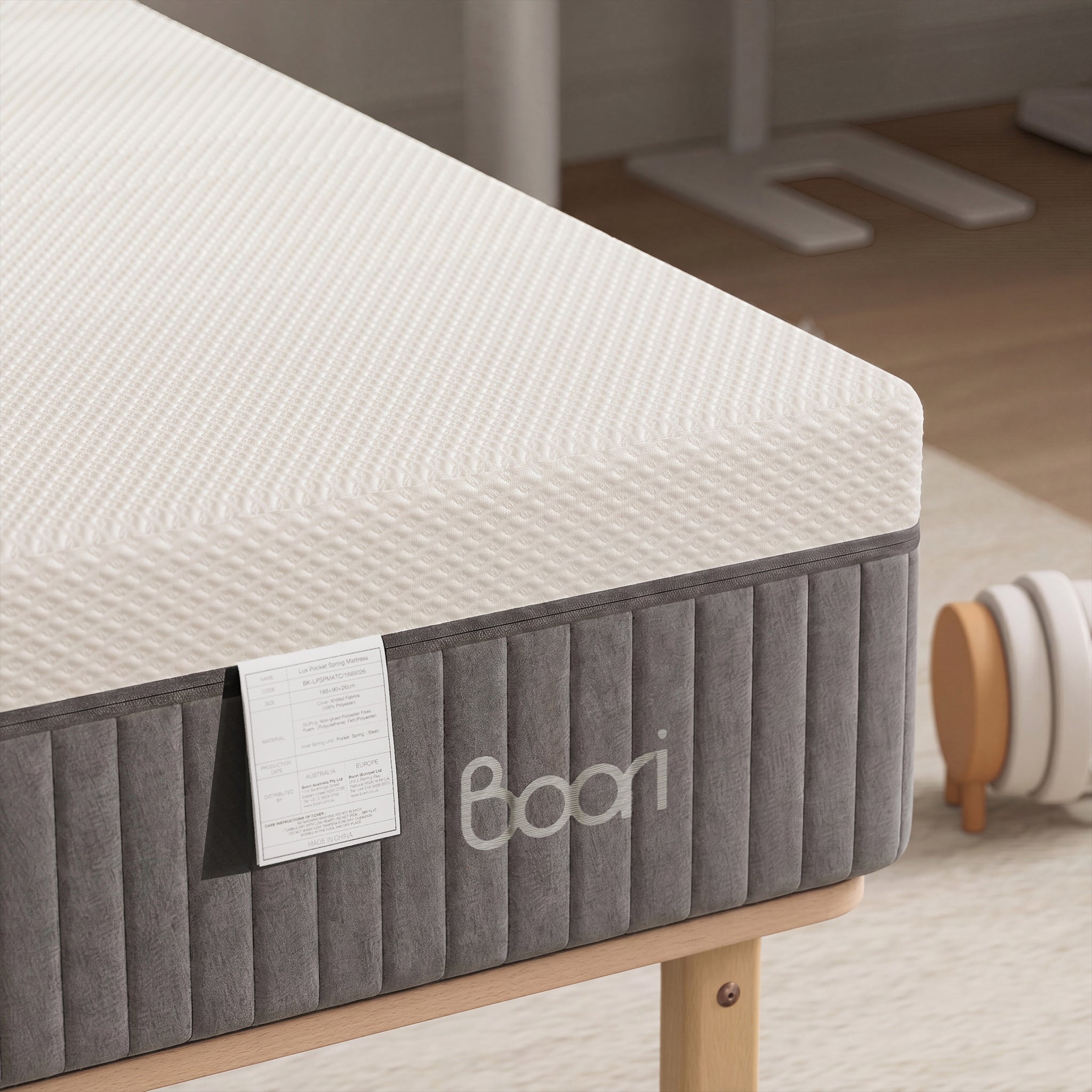 Single Lux Pocket Spring Mattress 188 x 90 x 26cm