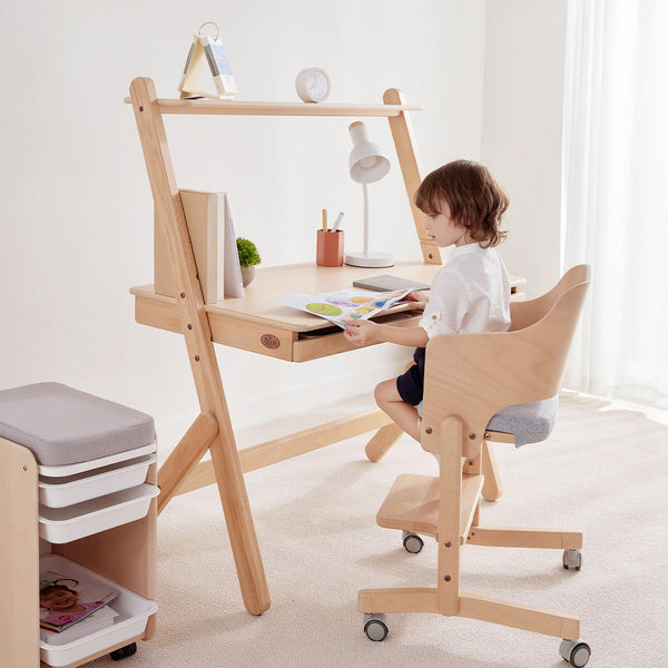 Wooden Study Table and Chair for Kids Set of 1 (Pink)(Baby Desk)