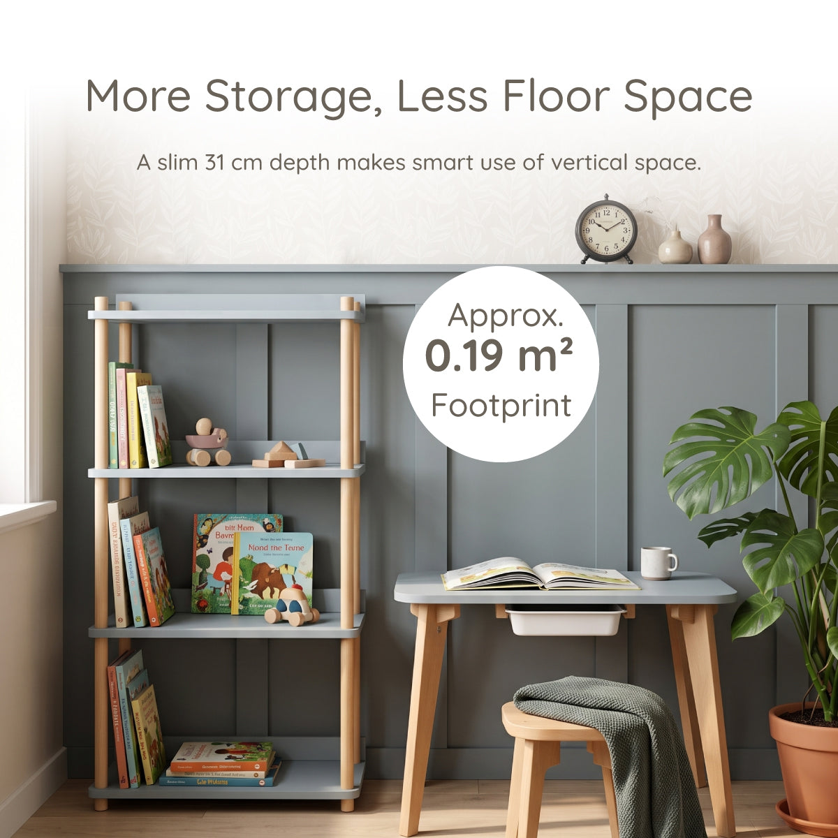 Leaf 4 Shelf Bookcase