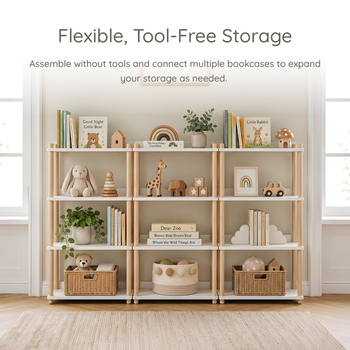 Leaf 4 Shelf Bookcase