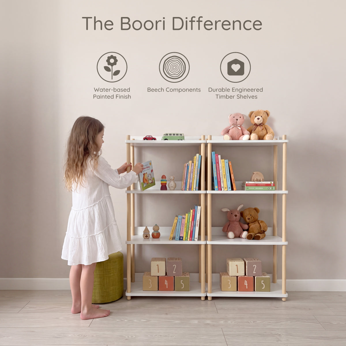 Leaf 4 Shelf Bookcase