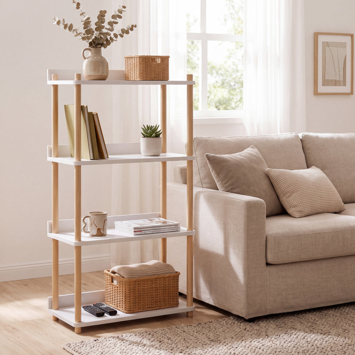 Leaf 4 Shelf Bookcase