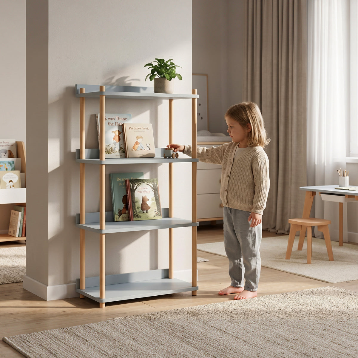 Leaf 4 Shelf Bookcase