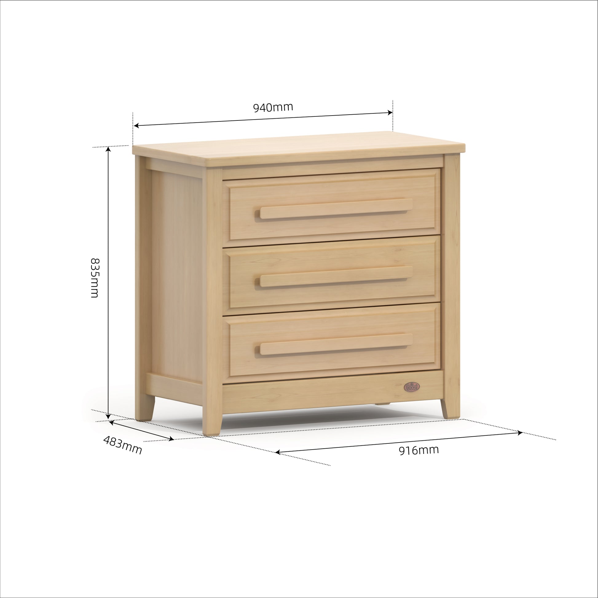 Boori BK Linear 3 Drawer Chest (WAREHOUSE COLLECTION ONLY) (Clearance)