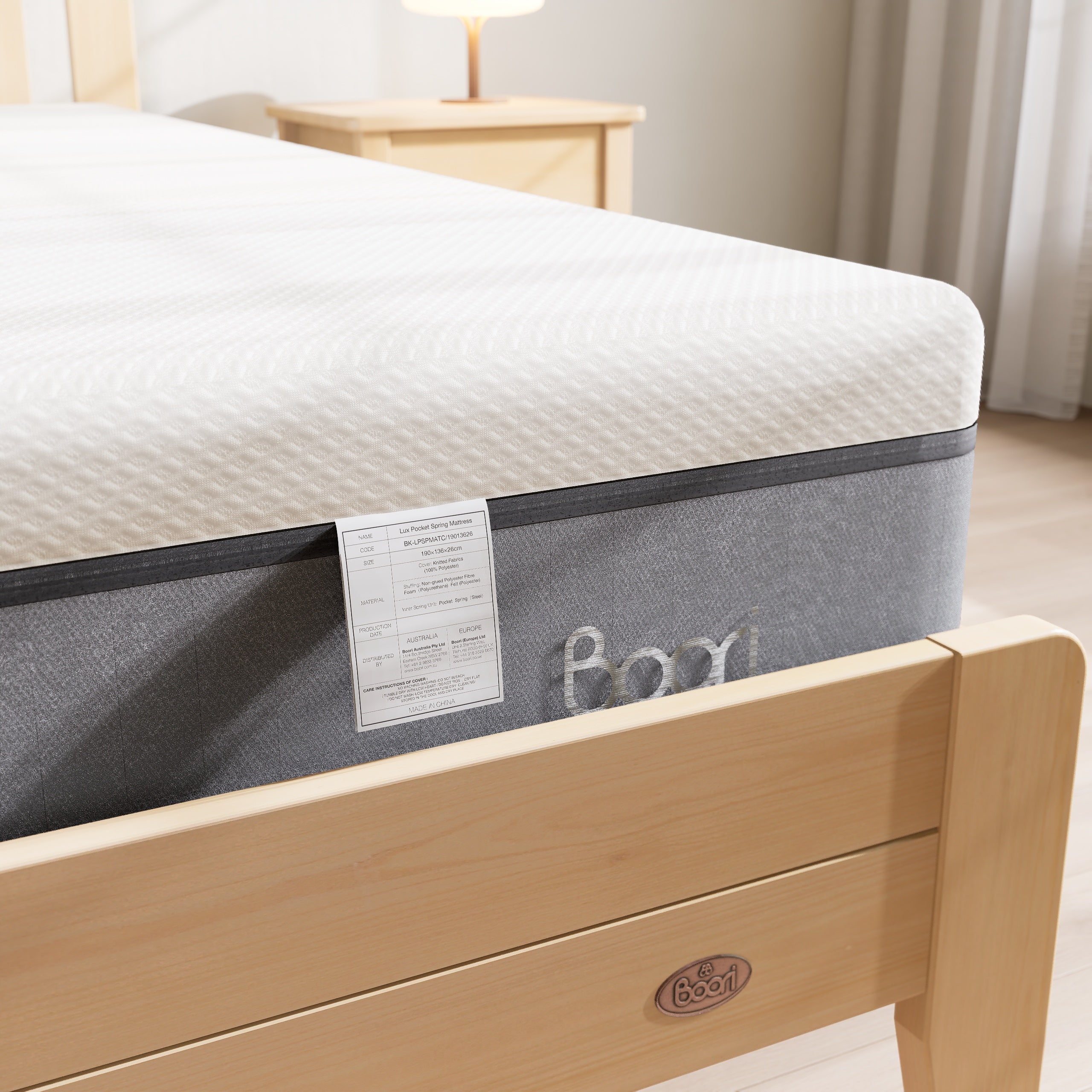 Double Lux Pocket Spring Mattress 190 x 136 x 26cm